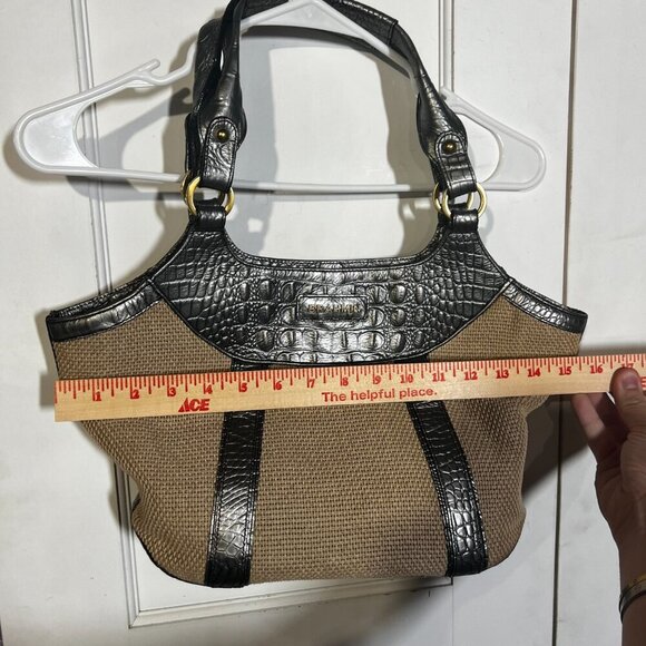 Brahmin Raffia Bag Crocodile Embossed Light Blue - Picture 5 of 12